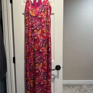 Nicole Miller Pink Floral Maxi Dress